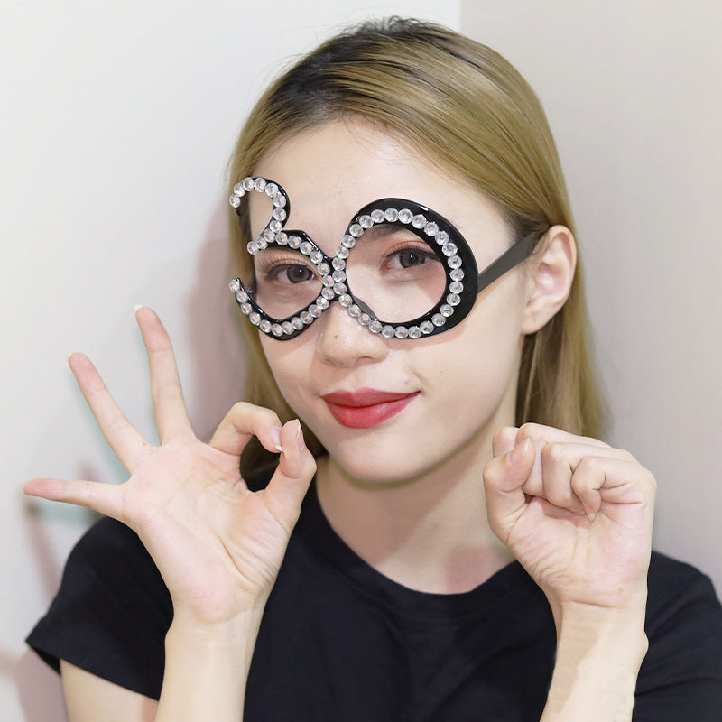 Wholesale ABS Digital Glasses 16, 18, 20, 30, 50, 60 Birthday Glasses